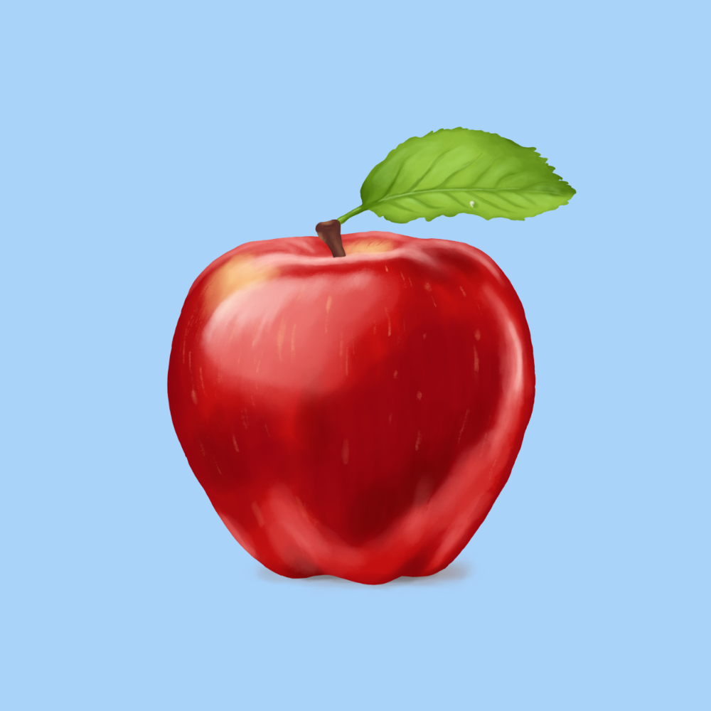 Digital painting of an apple