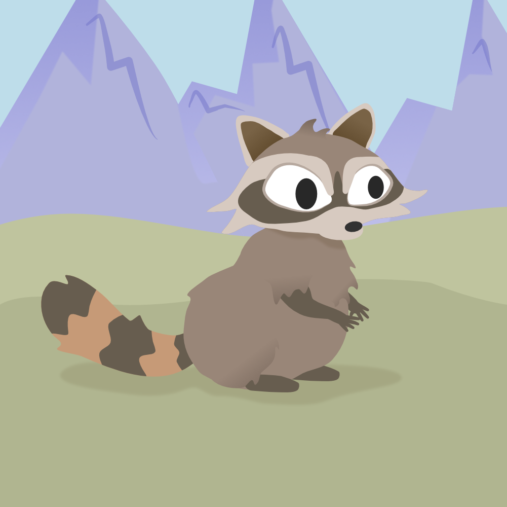 Vector image of a raccoon looking away