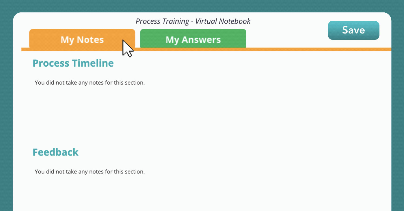 Screenshot of the process elearning